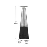 Sol Patio Outdoor Heating-Black Stainless Steel Pyramid 42,000 BTU Propane Heater with Wheels for Commercial & Residential Use