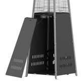 Sol Patio Outdoor Heating-Black Stainless Steel Pyramid 42,000 BTU Propane Heater with Wheels for Commercial & Residential Use
