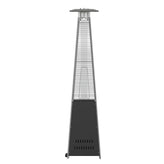 Sol Patio Outdoor Heating-Black Stainless Steel Pyramid 42,000 BTU Propane Heater with Wheels for Commercial & Residential Use