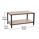 Finley Modern Industrial 2 Tier Rectangular Metal and Driftwood Coffee Table