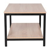 Finley Modern Industrial 2 Tier Rectangular Metal and Driftwood Coffee Table