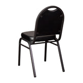HERCULES Series Commercial Grade 500 LB. Capacity Dome Back Stacking Banquet Chair in Black Vinyl with Silver Vein Metal Frame