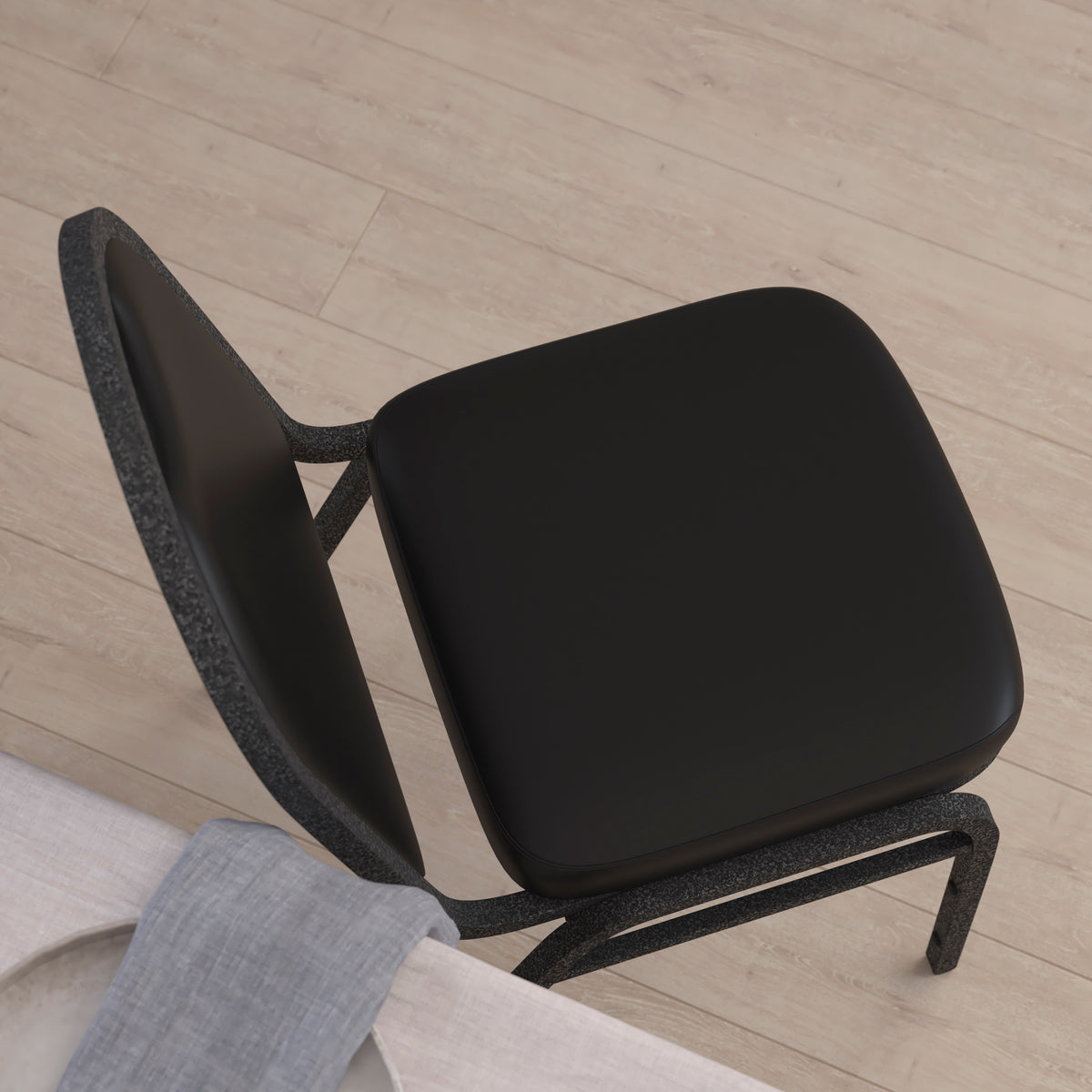 HERCULES Series Commercial Grade 500 LB. Capacity Dome Back Stacking Banquet Chair in Black Vinyl with Silver Vein Metal Frame