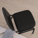 HERCULES Series Commercial Grade 500 LB. Capacity Dome Back Stacking Banquet Chair in Black Vinyl with Silver Vein Metal Frame