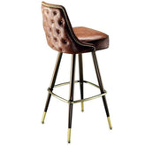Nail Head Tufted Bar Stool with Metal Legs