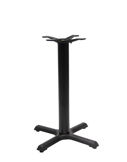 22" x 22" X-Prong Outdoor Black Cast Iron Table Base
