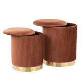 Marla Nesting Pleated Ottoman Set
