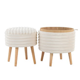 Tray Plush Storage Ottoman Set