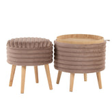 Tray Plush Storage Ottoman Set