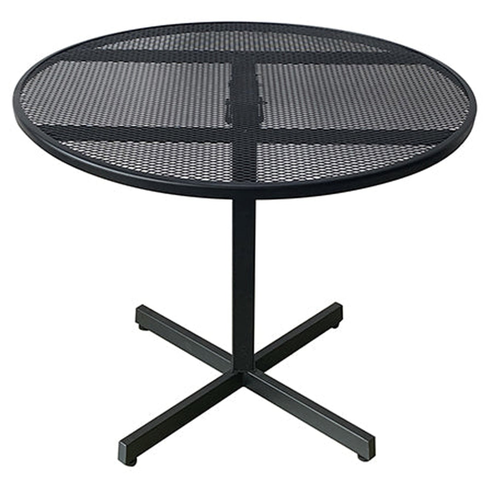 Outdoor 36" Round Black Metal Folding Table
