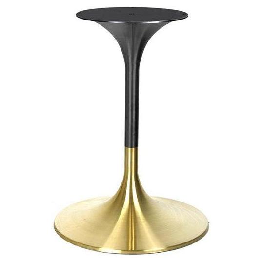 Outdoor Tulip Table Base in Dining Height Round with Gold Base and Black Column