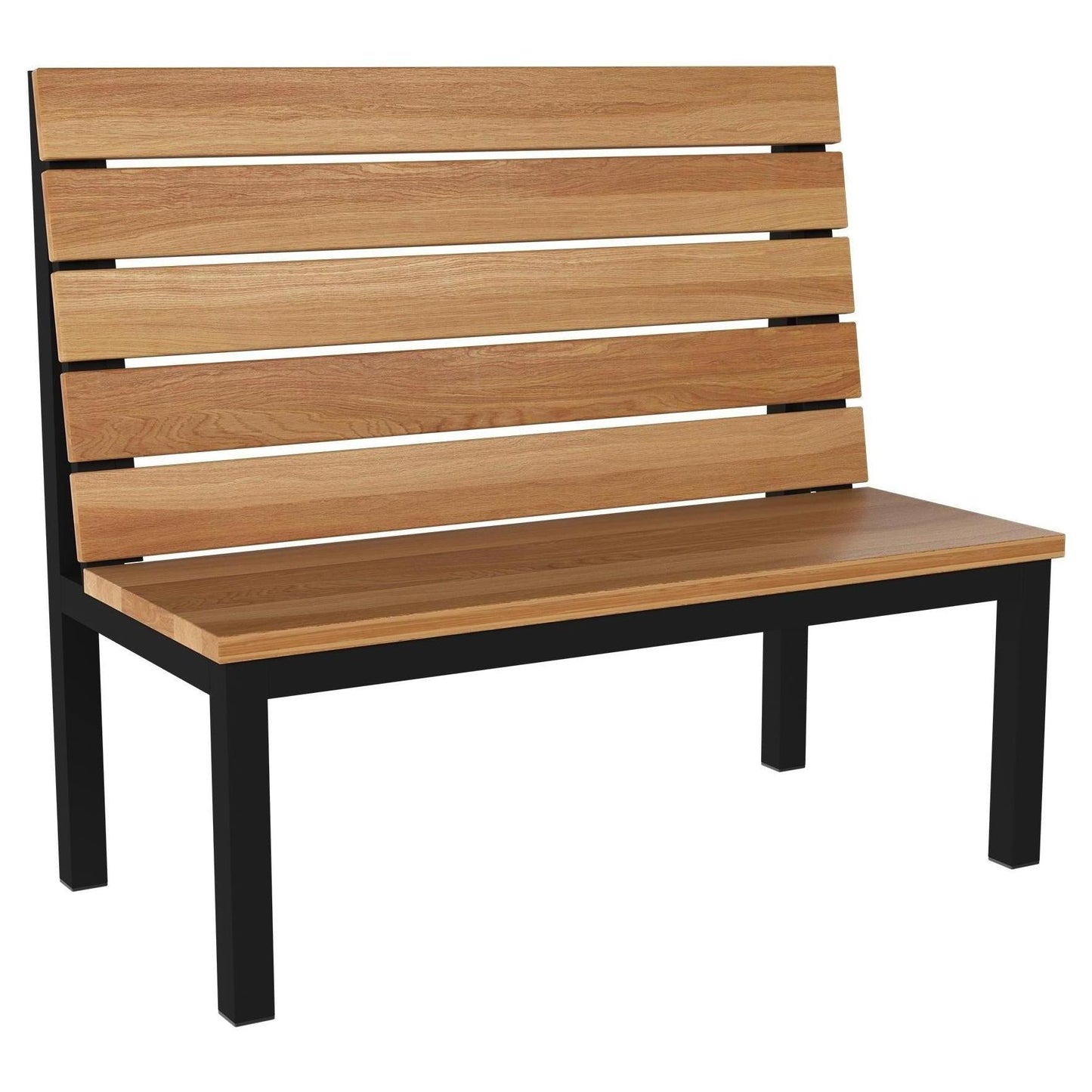 Ottis Metal Booth with Slat Wood Back19a11401dd55202d22