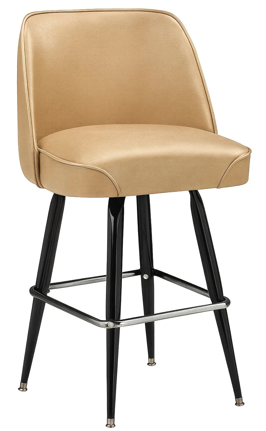 Waterfall Seat Bucket Swivel Bar Stool