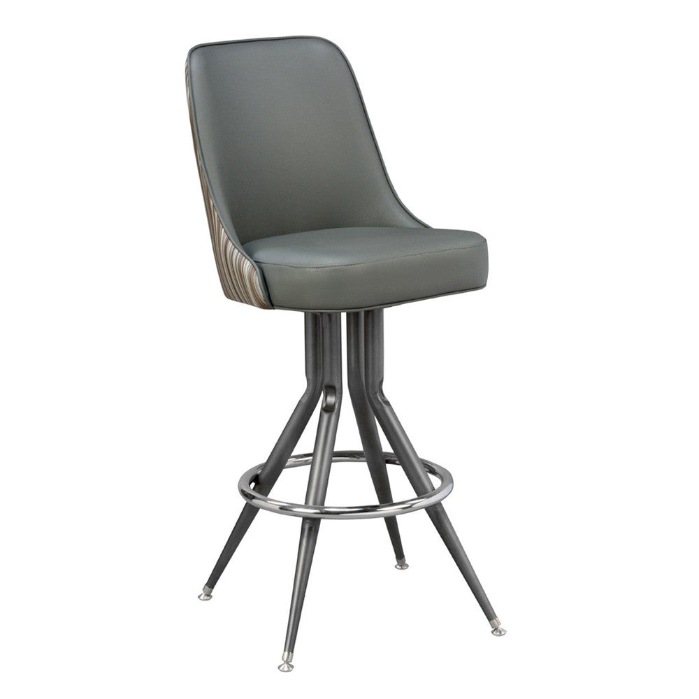 Custom Upholstered Bar Stool with Foot Rest