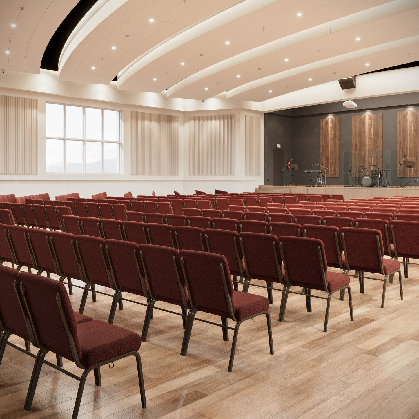 Advantage 20.5 in. Cinnamon Molded Foam Church Chair