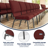 Advantage Maroon Church Chair 20.5 in. Wide