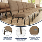 Advantage Mixed Tan Church Chair 20.5 in. Wide