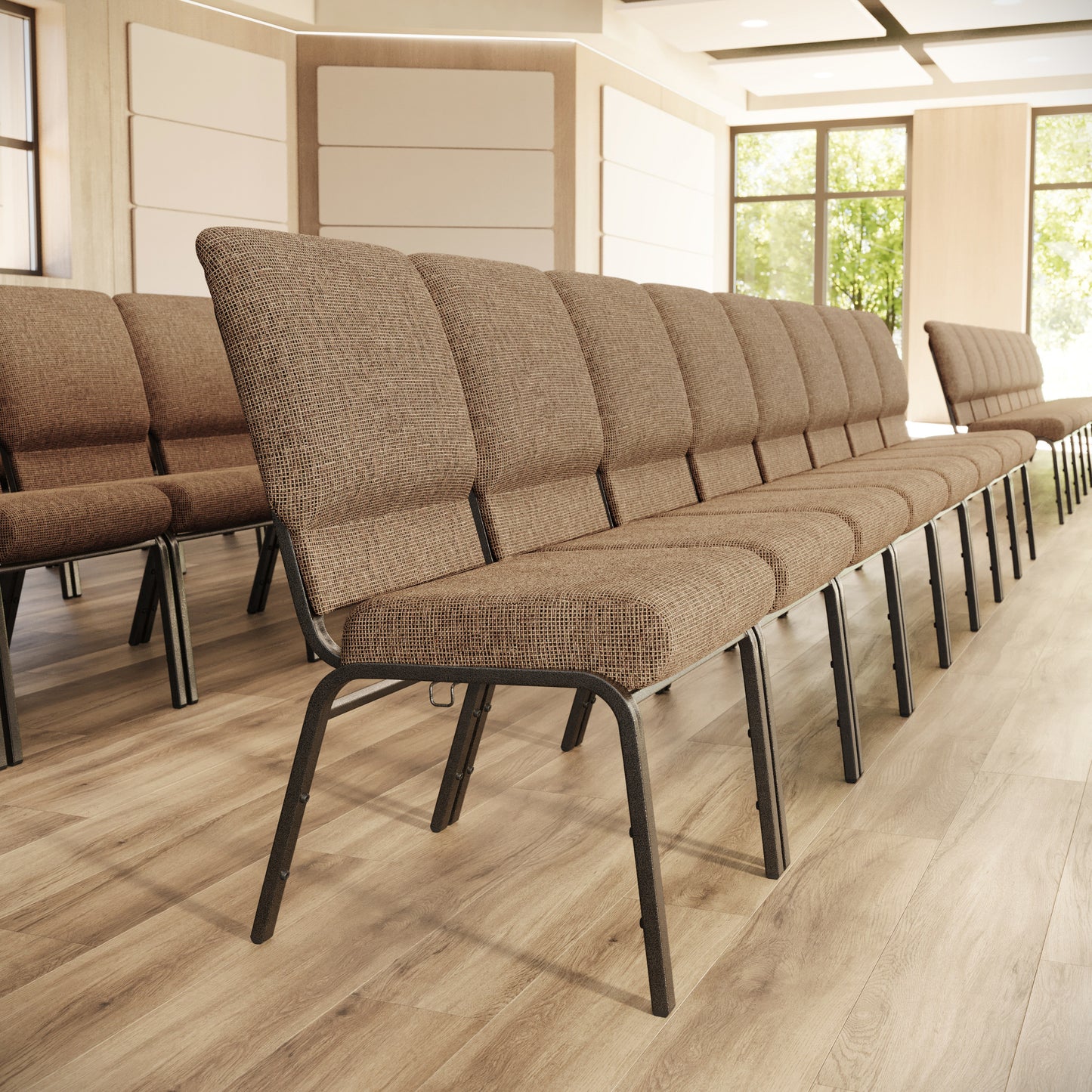 Advantage Mixed Tan Church Chair 20.5 in. Wide