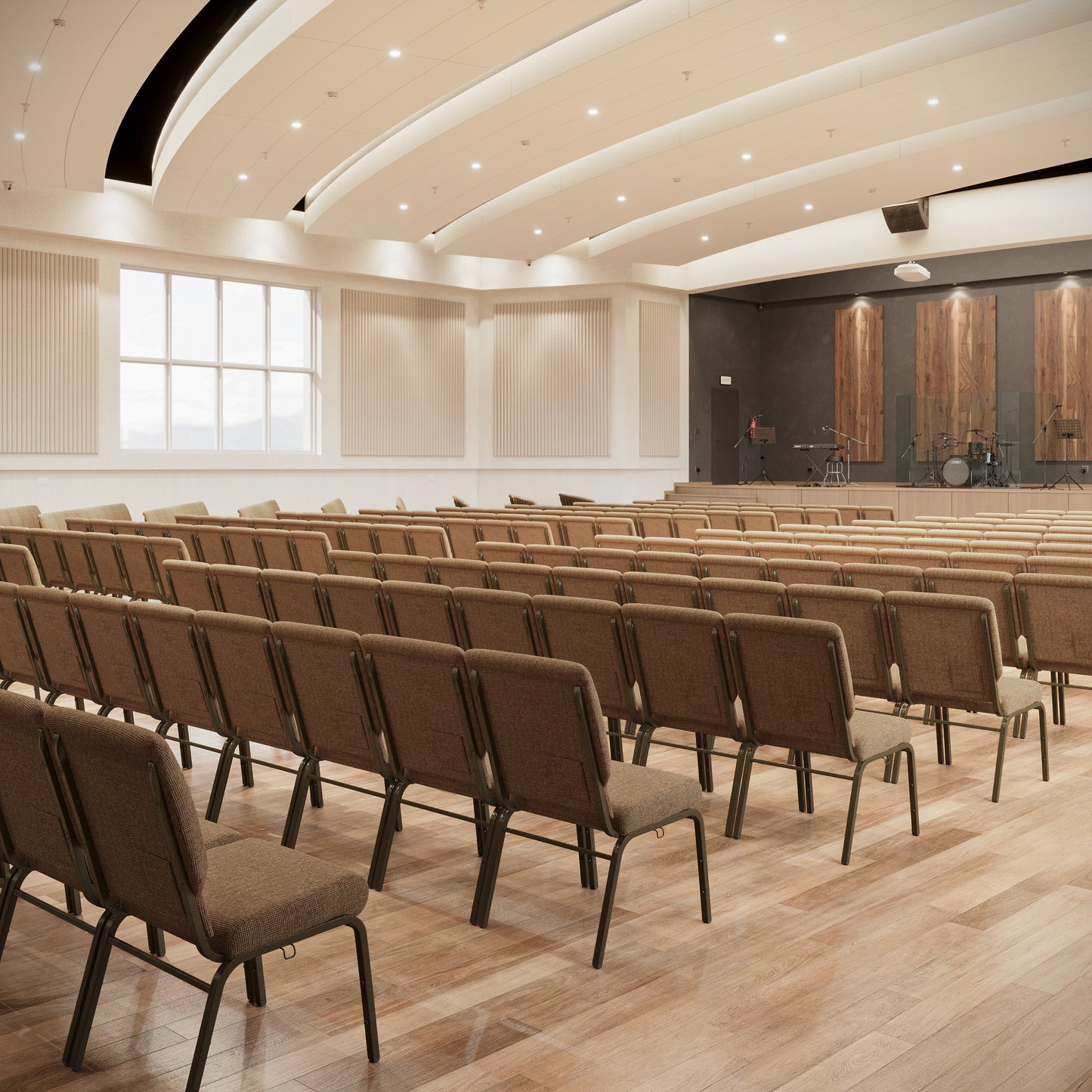 Advantage Mixed Tan Church Chair 20.5 in. Wide