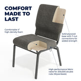 Advantage Charcoal Gray Church Chair 20.5 in. Wide