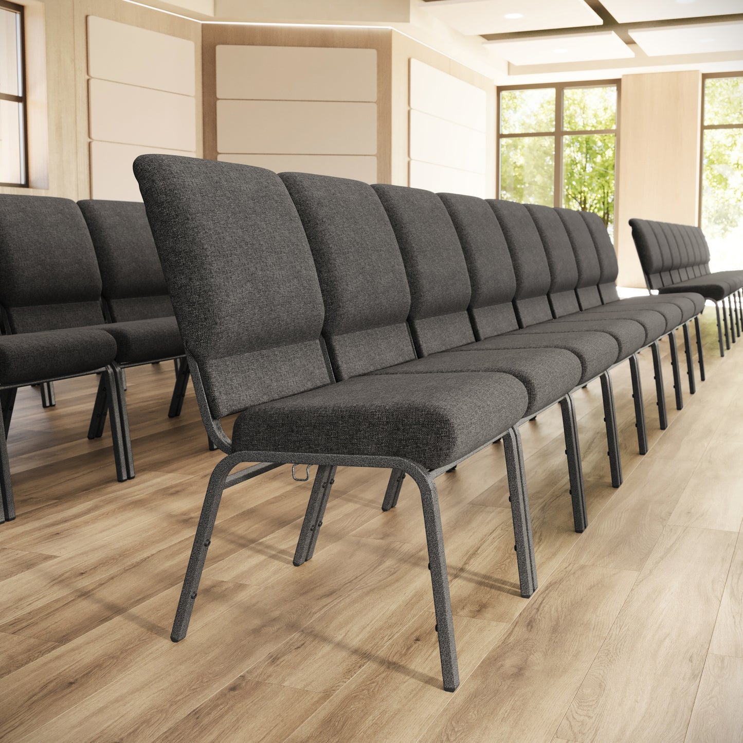 Advantage Charcoal Gray Church Chair 20.5 in. Wide