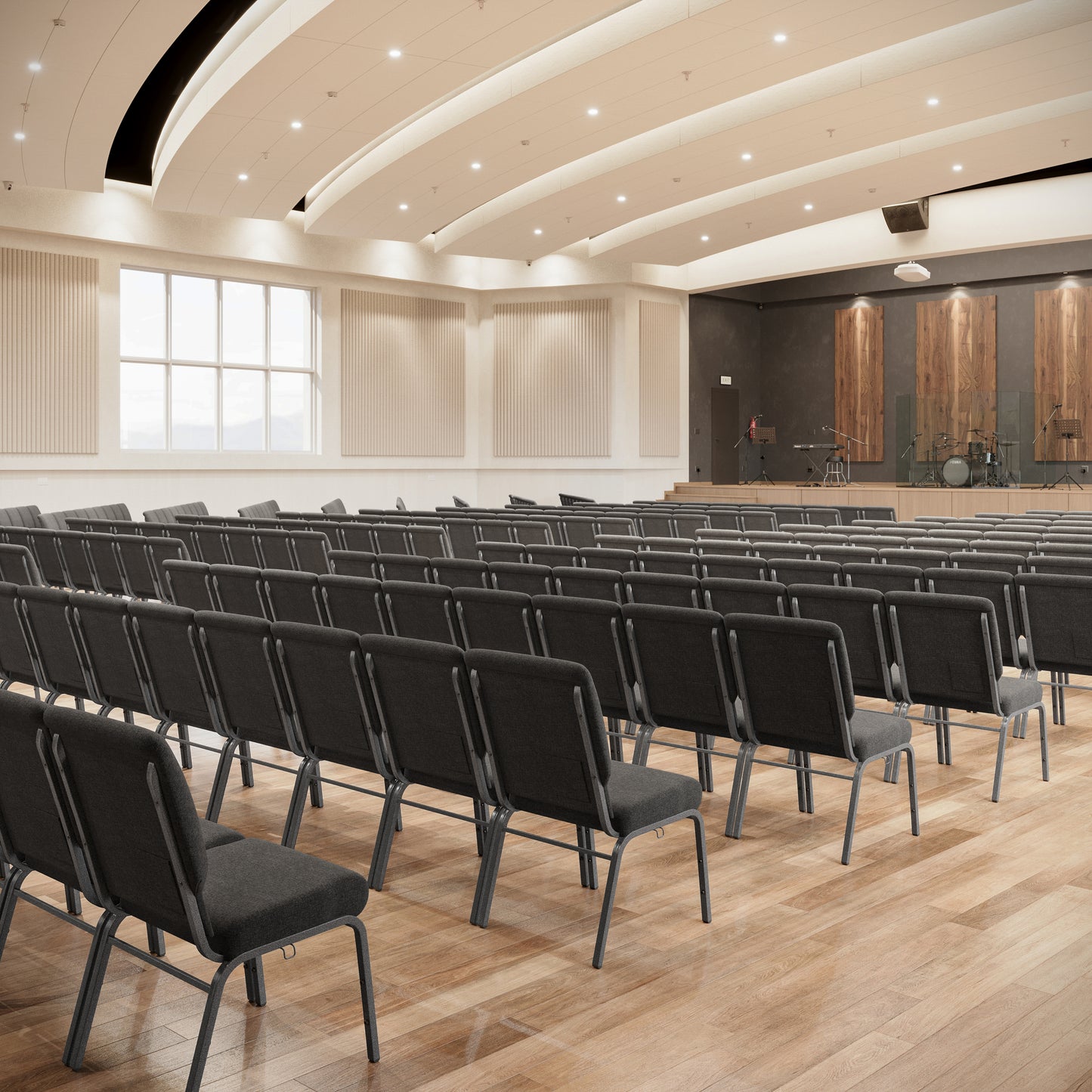 Advantage Charcoal Gray Church Chair 20.5 in. Wide