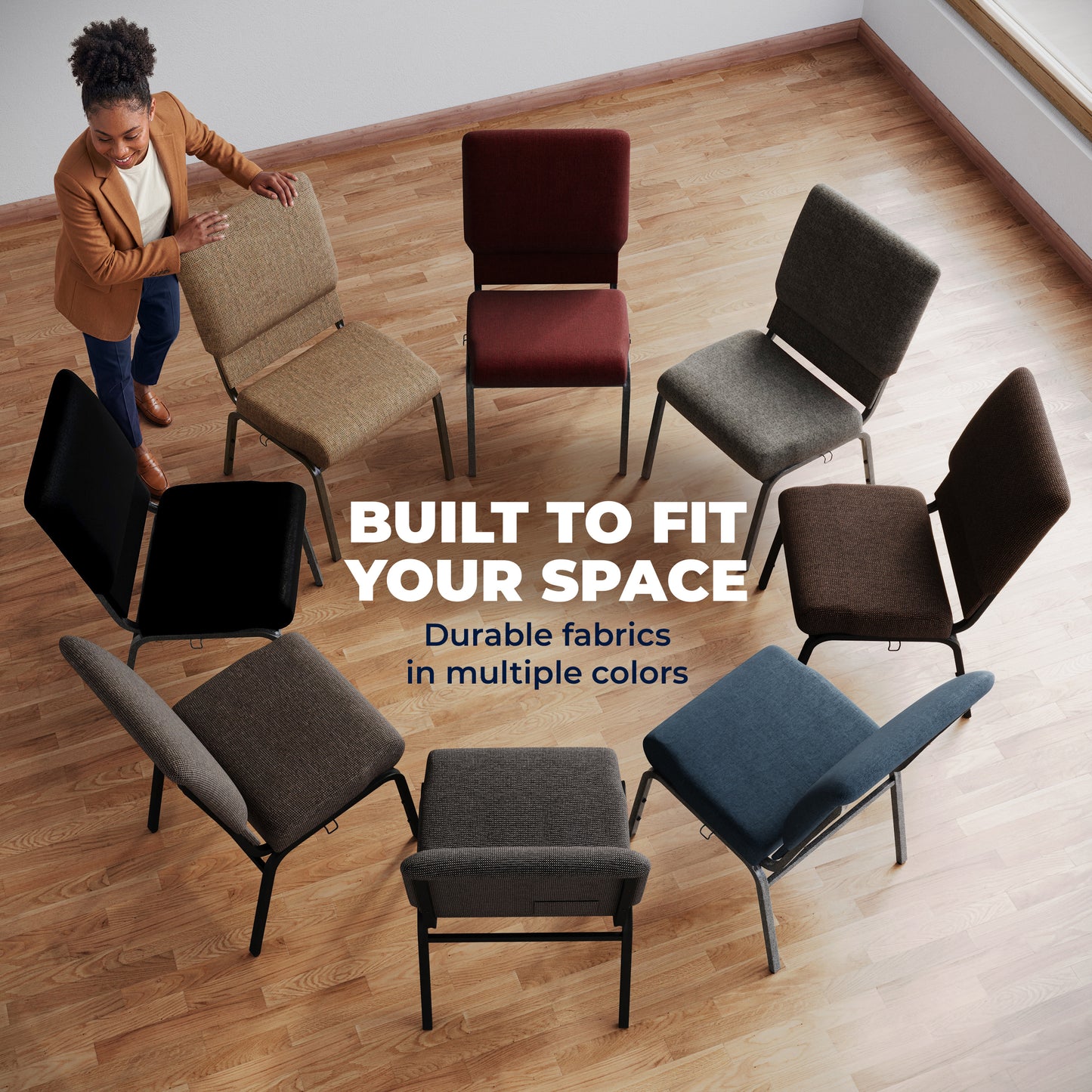 Advantage Charcoal Gray Church Chair 20.5 in. Wide