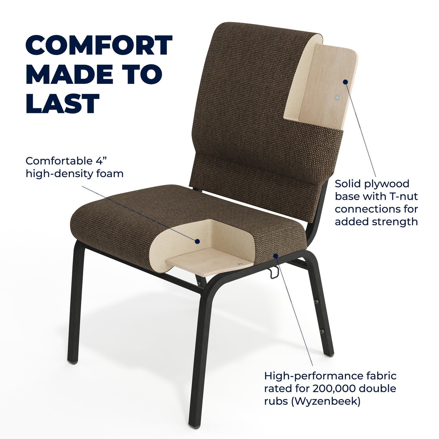 Advantage Jute Church Chair 20.5 in. Wide