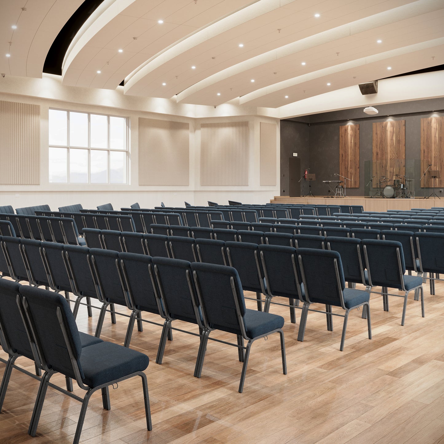 Advantage Navy Church Chairs 18.5 in. Wide