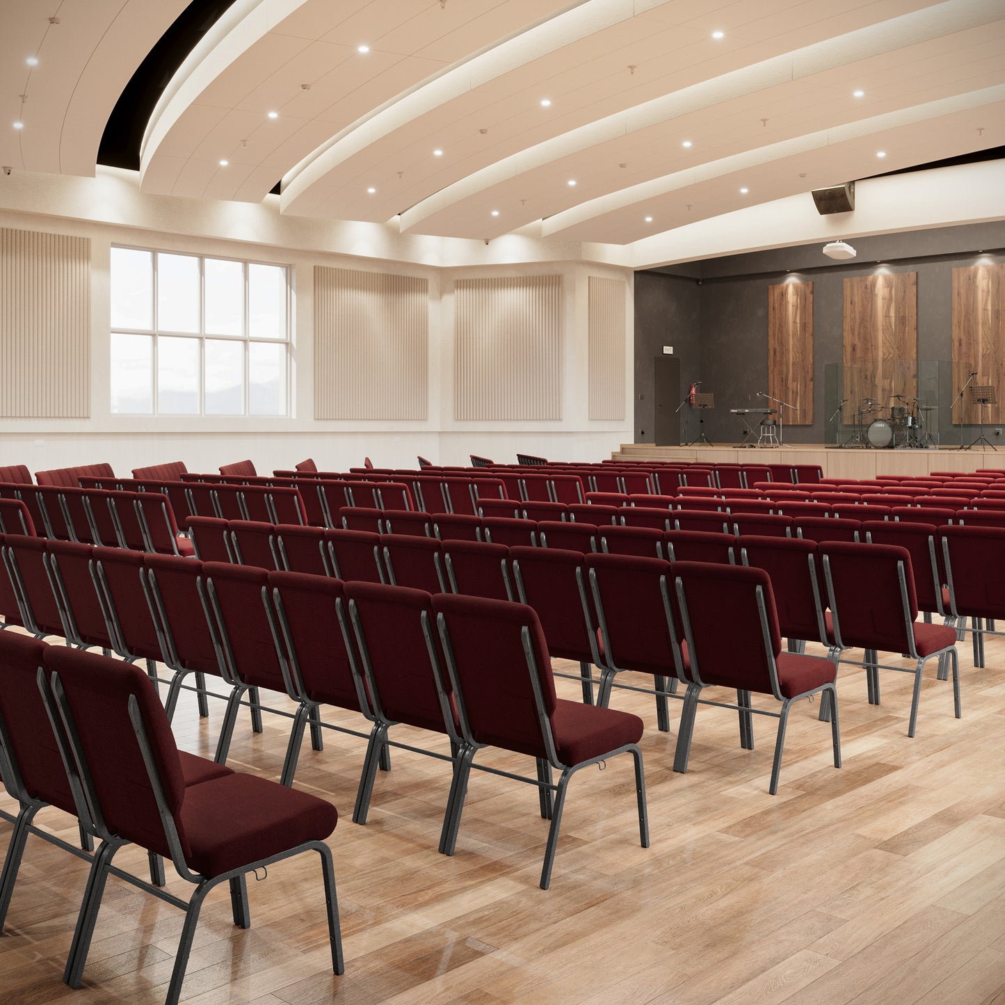 Advantage Maroon Church Chairs 18.5 in. Wide