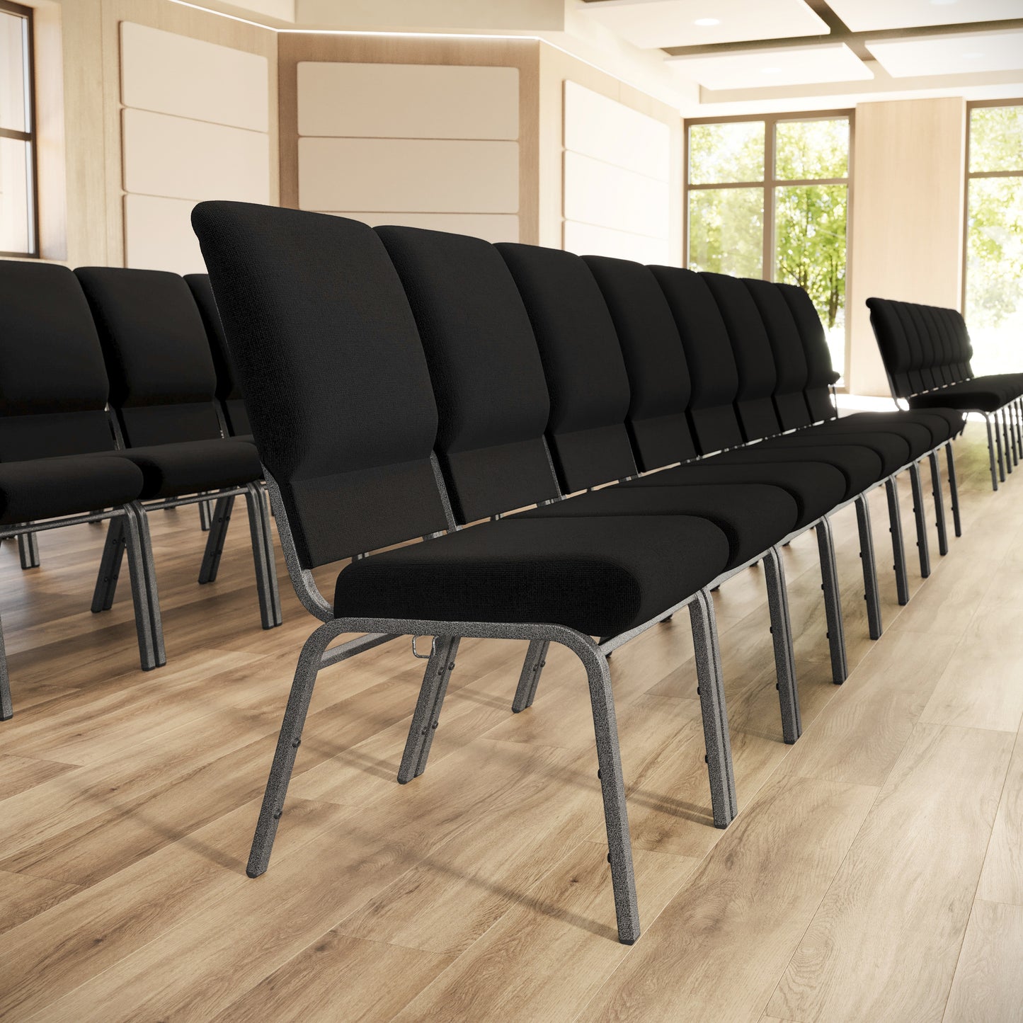 Advantage Black Church Chairs 18.5 in. Wide