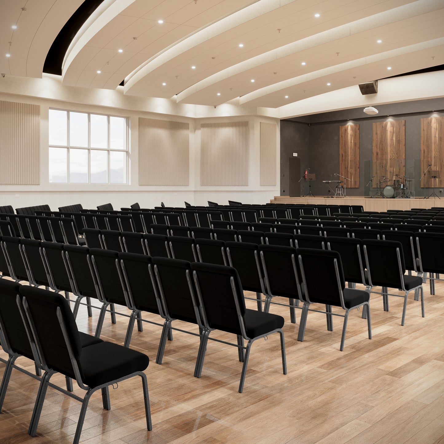 Advantage Black Church Chairs 18.5 in. Wide