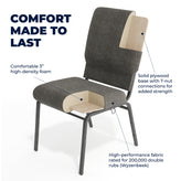 Advantage Charcoal Gray Church Chair 18.5 in. Wide
