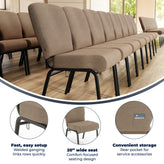 Advantage Signature Elite Tan Speckle Church Chair - 20 in. Wide