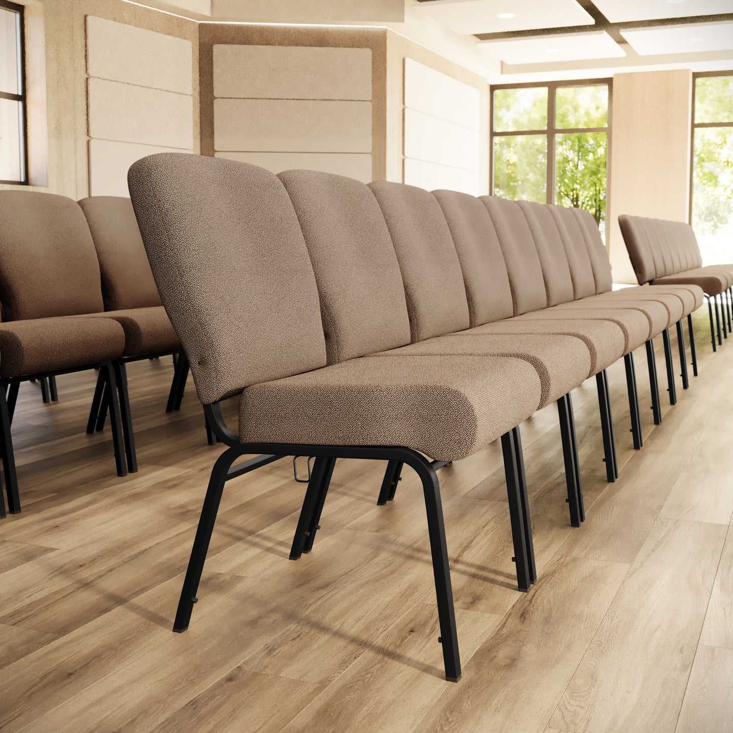 Advantage Signature Elite Tan Speckle Church Chair - 20 in. Wide