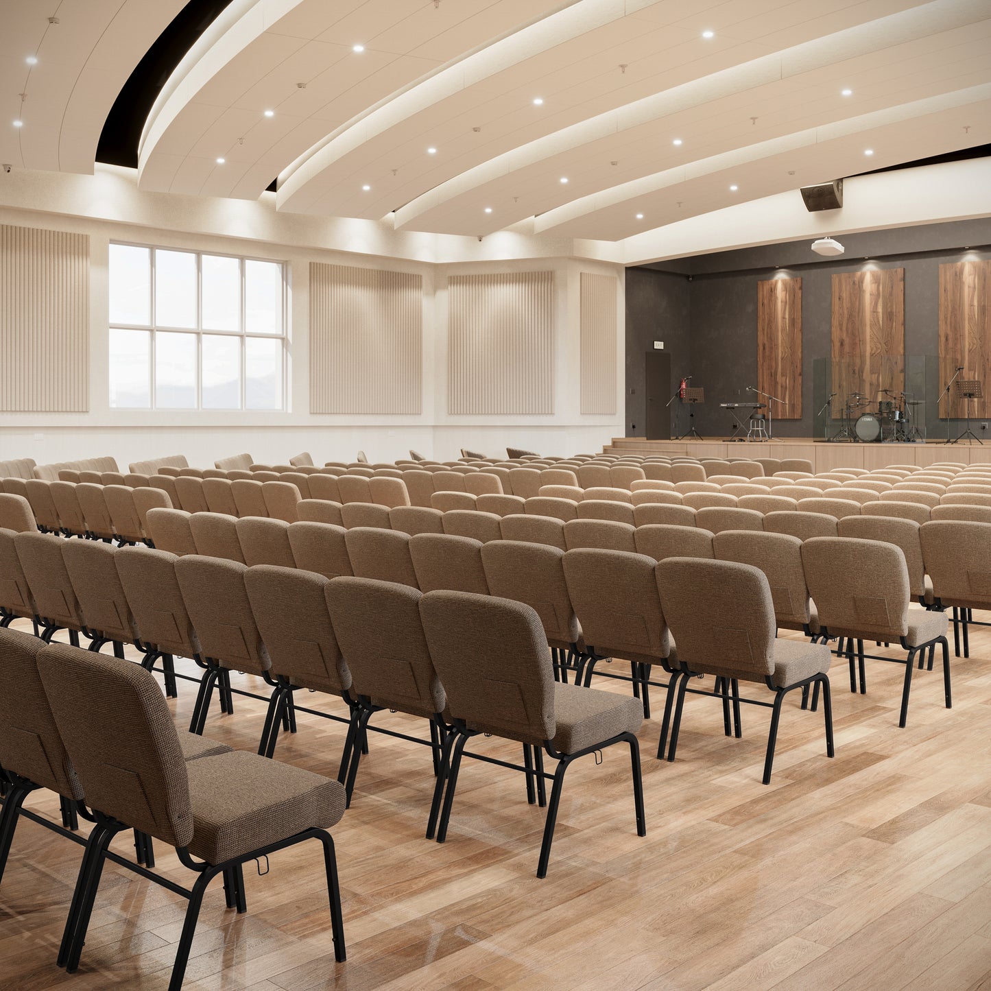 Advantage Signature Elite Tan Speckle Church Chair - 20 in. Wide