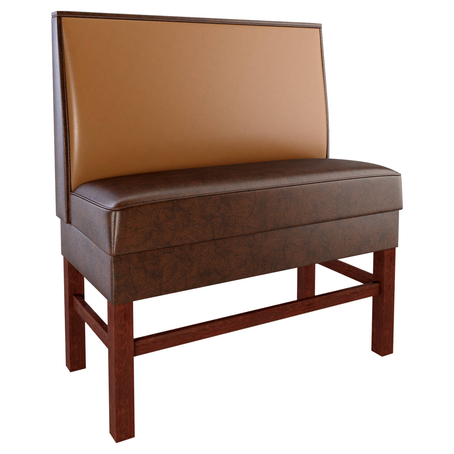 Plain Back Restaurant Booth with Extended Wood Legs - Bar Height19f9080c8f538eb8bf