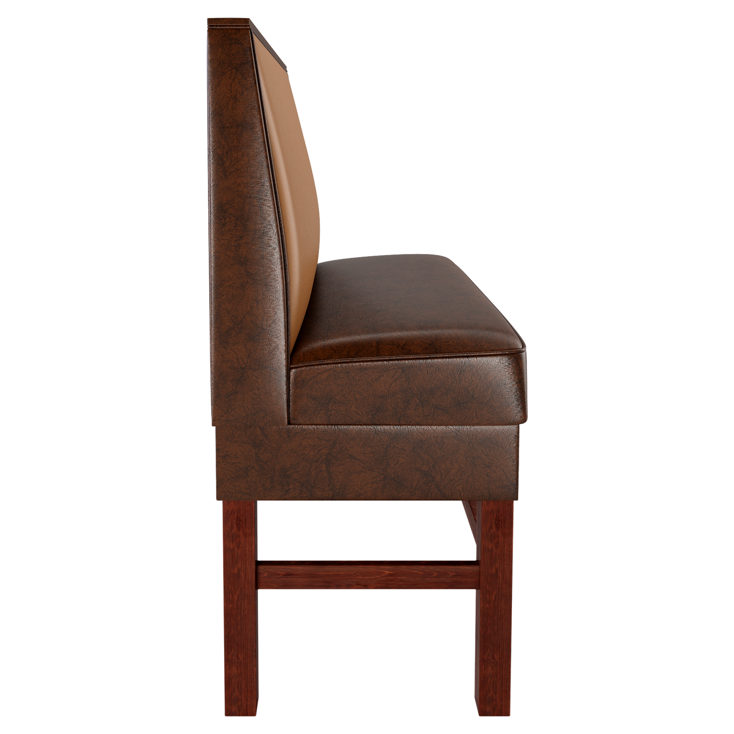Plain Back Restaurant Booth with Extended Wood Legs - Bar Height19f9080c8f56039858