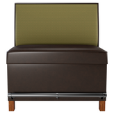 Plain Back Restaurant Booth with Wood Legs - Bar Height19f907eecfa64df29a