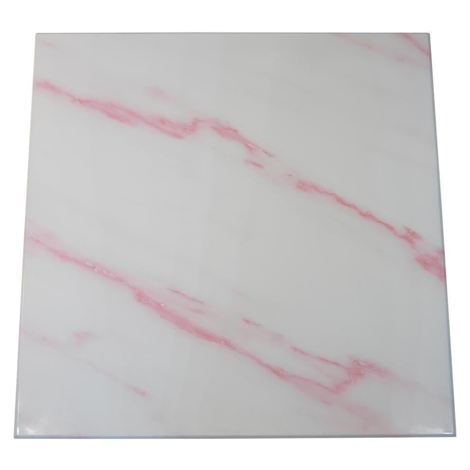 Pink Marble Streak Pattern Powder Coated MDF Indoor Table Tops