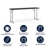 Kathryn 6-Foot Black Plastic Folding Training Table