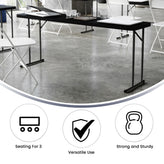 Kathryn 6-Foot Black Plastic Folding Training Table