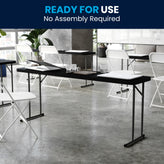 Kathryn 6-Foot Black Plastic Folding Training Table