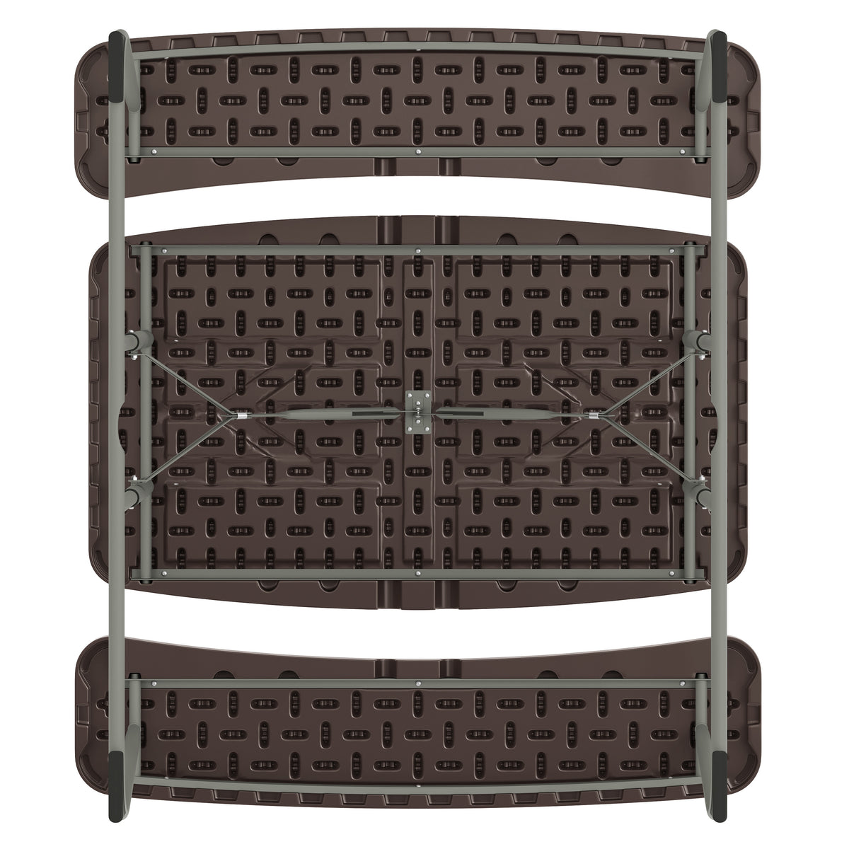 Paige Easy-Fold Brown Folding Plastic Kids Outdoor Picnic Table and Benches - Commercial Grade - Seating for 4 Kids