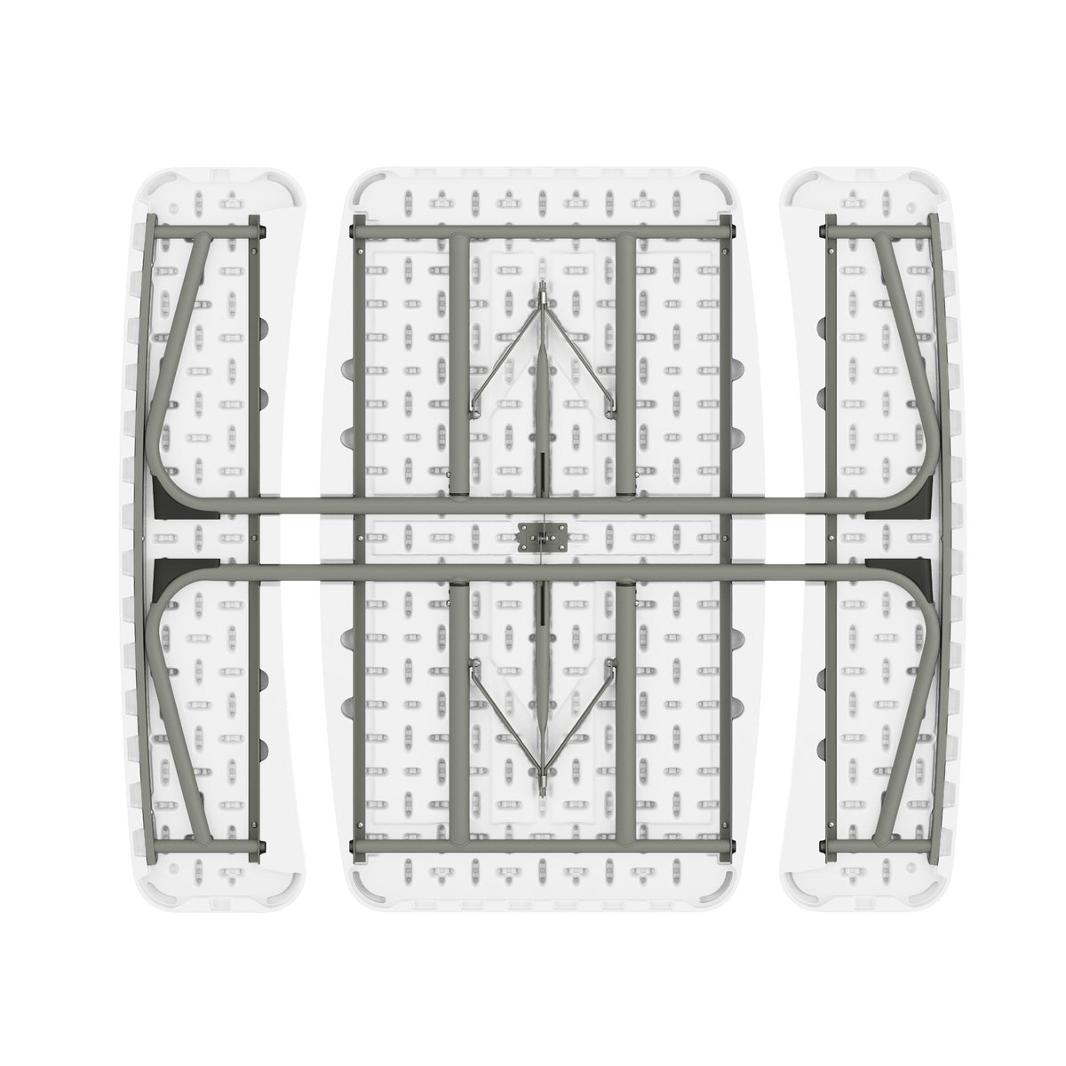 Paige Easy-Fold White Folding Plastic Kids Outdoor Picnic Table and Benches - Commercial Grade - Seating for 4 Kids