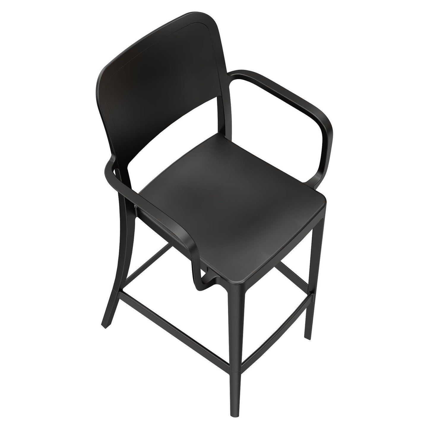 Summit Solid Back Outdoor Resin Bar Stool with Arms19d1b03998036445bf