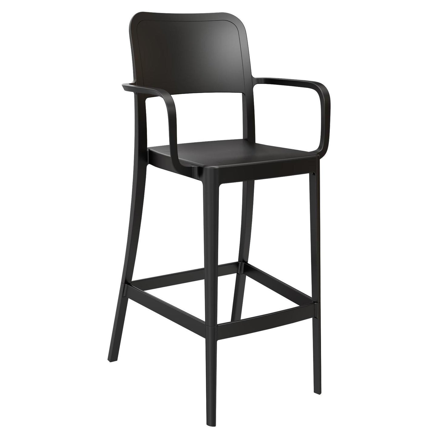 Summit Solid Back Outdoor Resin Bar Stool with Arms19d1b0399801c1eaf0