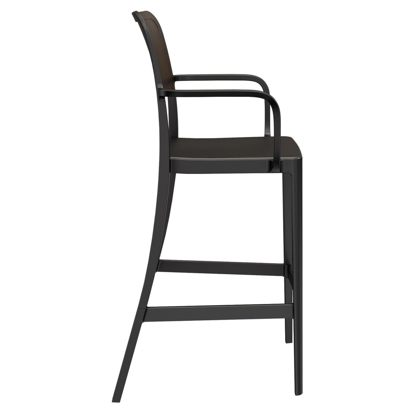 Summit Solid Back Outdoor Resin Bar Stool with Arms19d1b0399801ec732b
