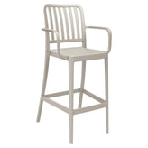 Ridge Slat Back Outdoor Resin Bar Stool with Arms19d1b1713366b3a844