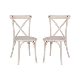 2-Pack Advantage Hand Stained White Resin X-Back Chair